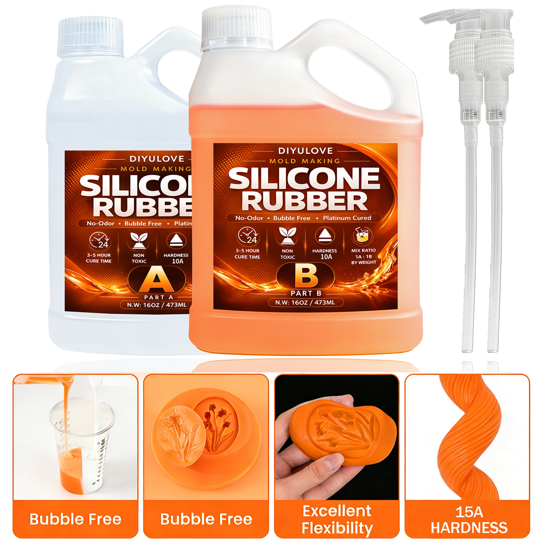 Soap Making Organic - Liquid Silicone Rubber Kit,High-Performance Fast Cure