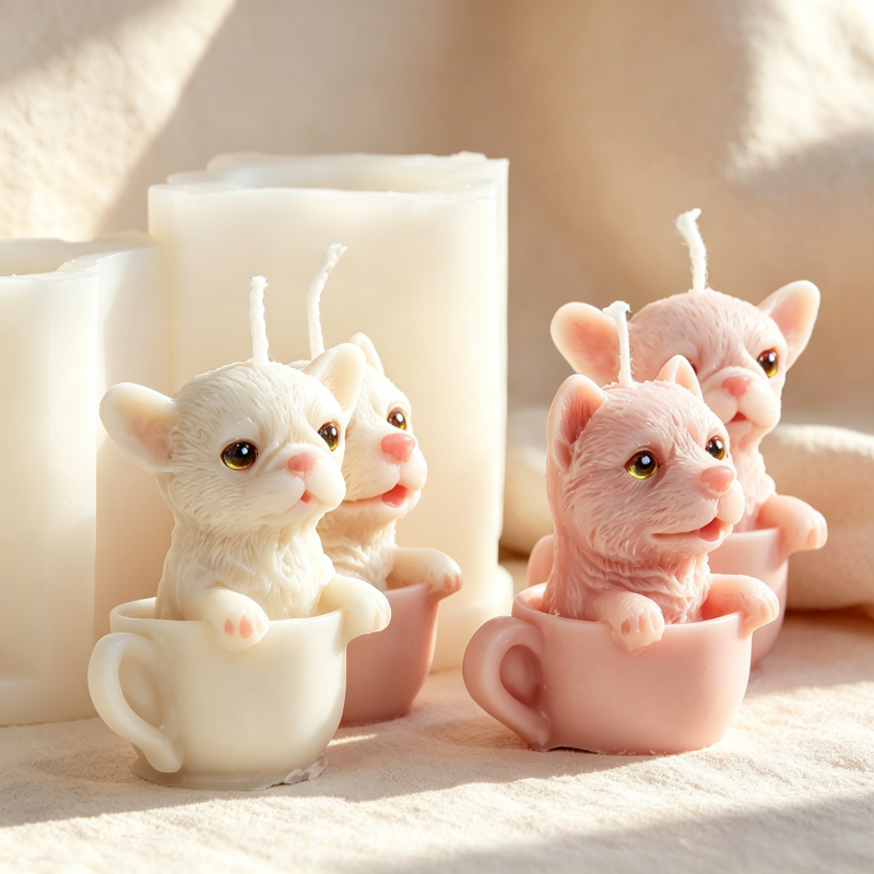 Cute Dog Cup Shaped Silicone M - đánh giá và giá Soap Making Jug