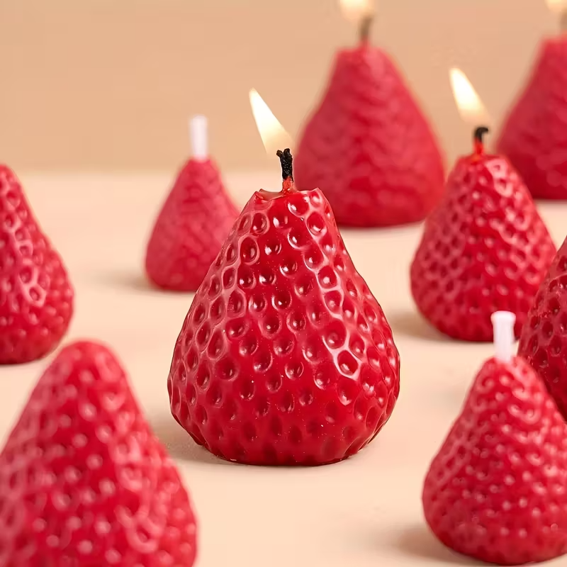 Strawberry Silicone Candle Mol - đánh giá và giá Soap Making Organic