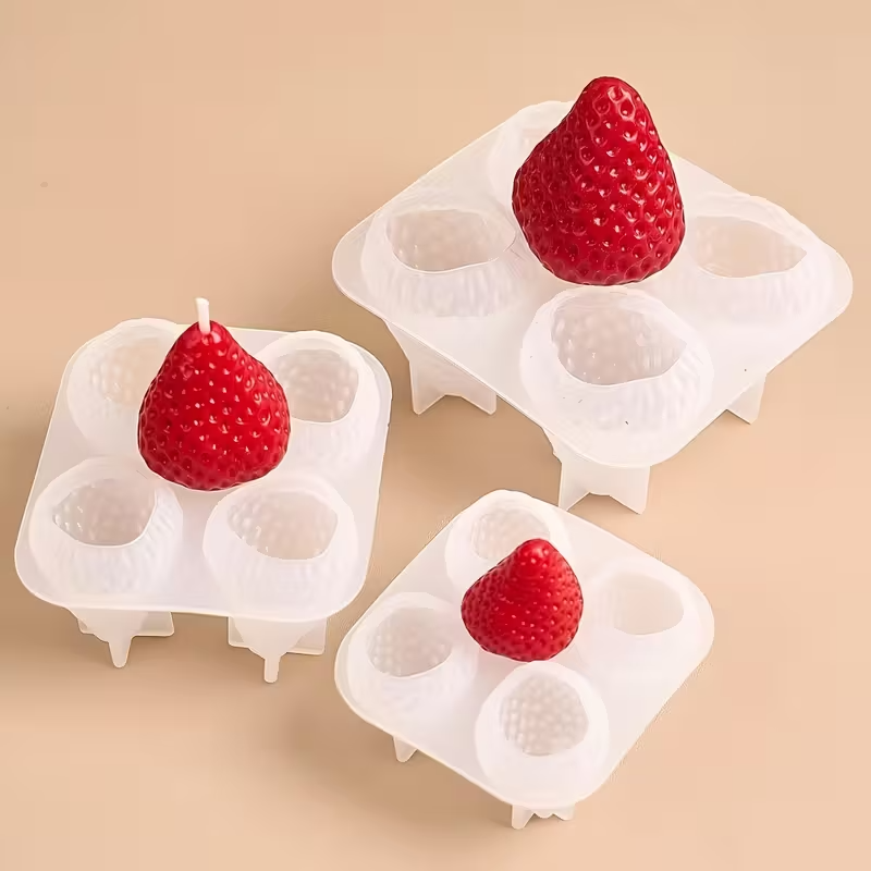 Strawberry Silicone Candle Mol - đánh giá và giá Soap Making Organic