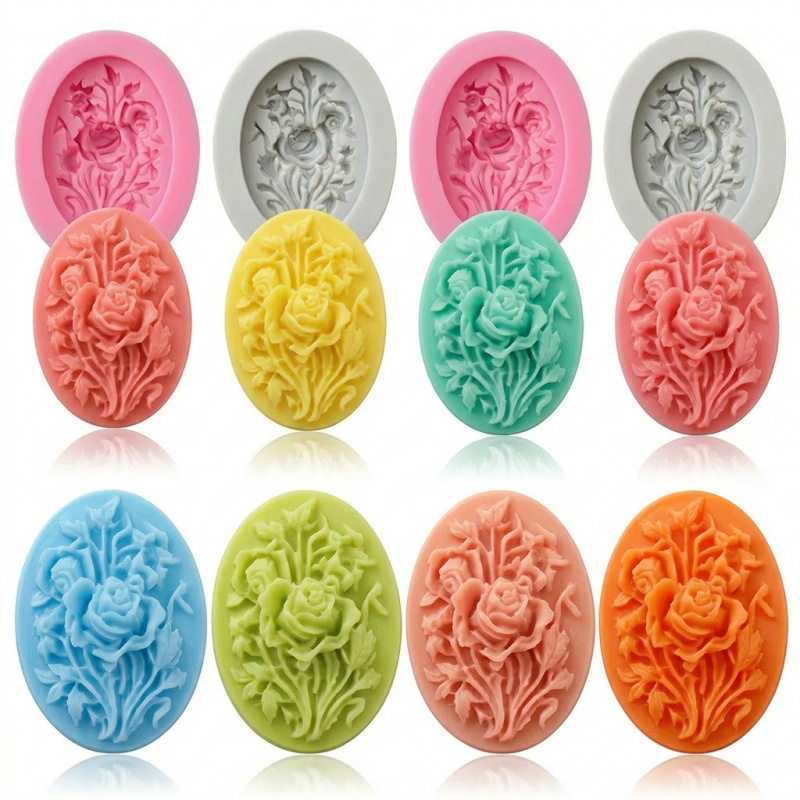 4 Silicone mold with flower sh - đánh giá và giá Soap Making Organic