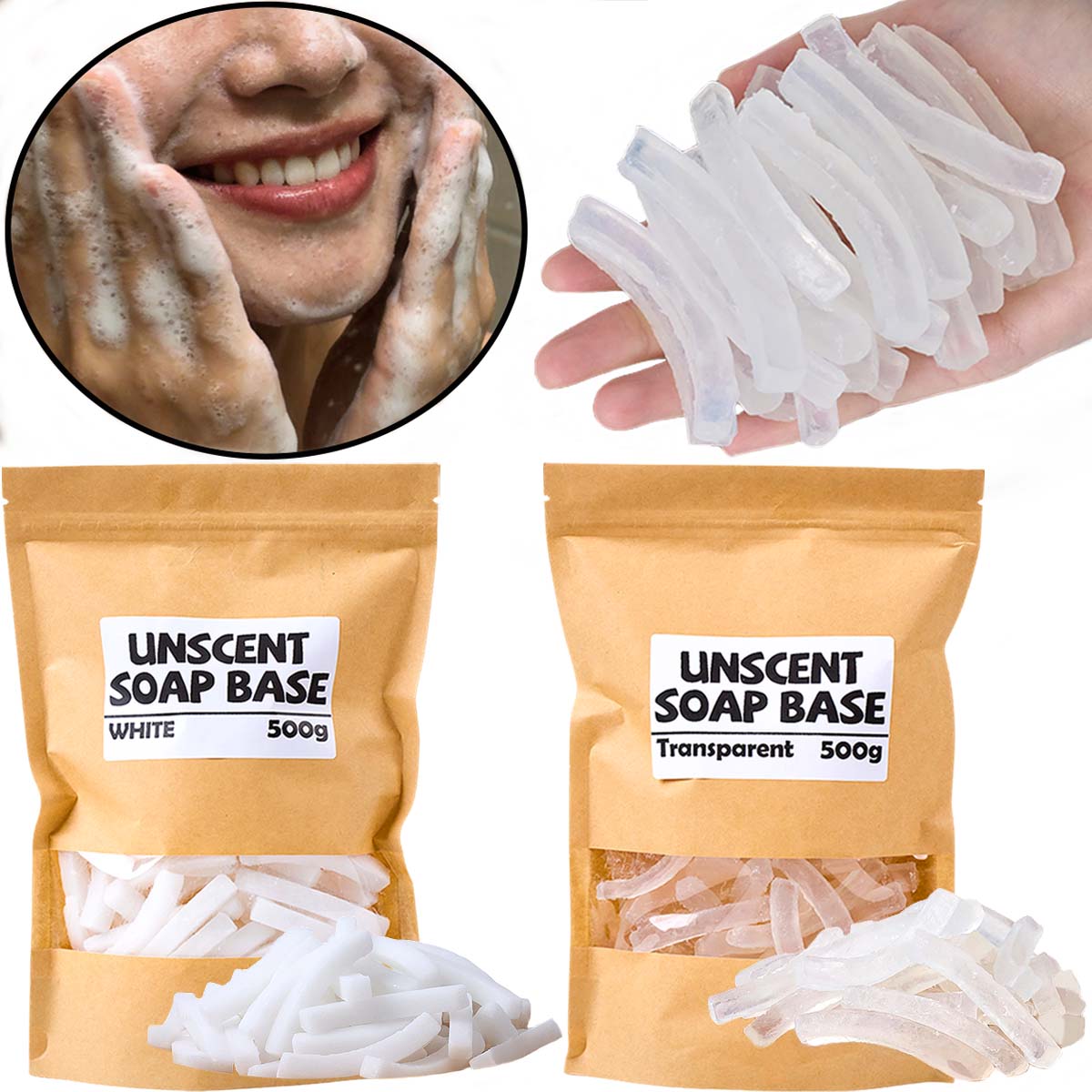 500g Transparent White Color S - đánh giá và giá Soap Making With Soap Base